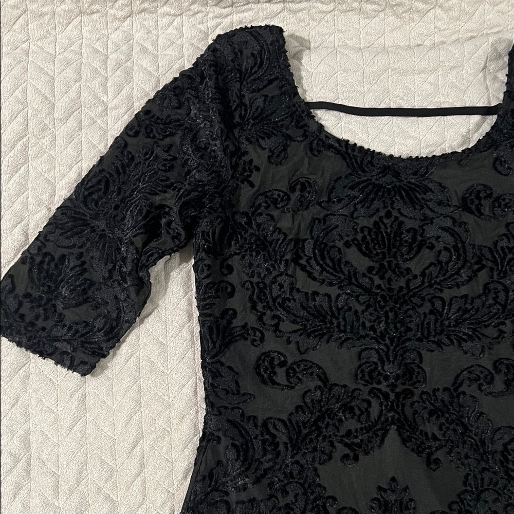 NWT Soieblu Black Textured Long Sleeve Dress